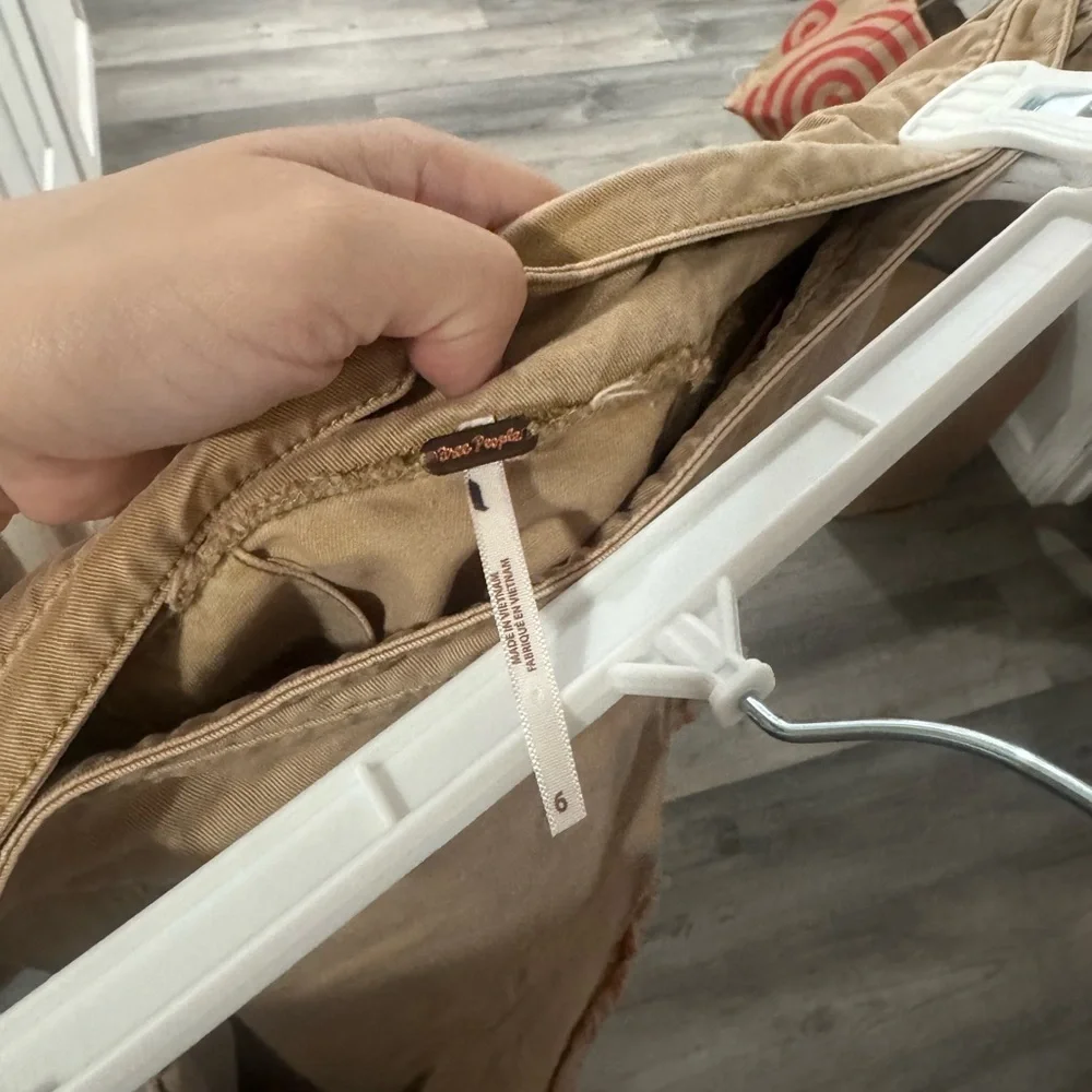 FREE PEOPLE Frayed Khaki Pleated Mini Skirt - Picture 5 of 5